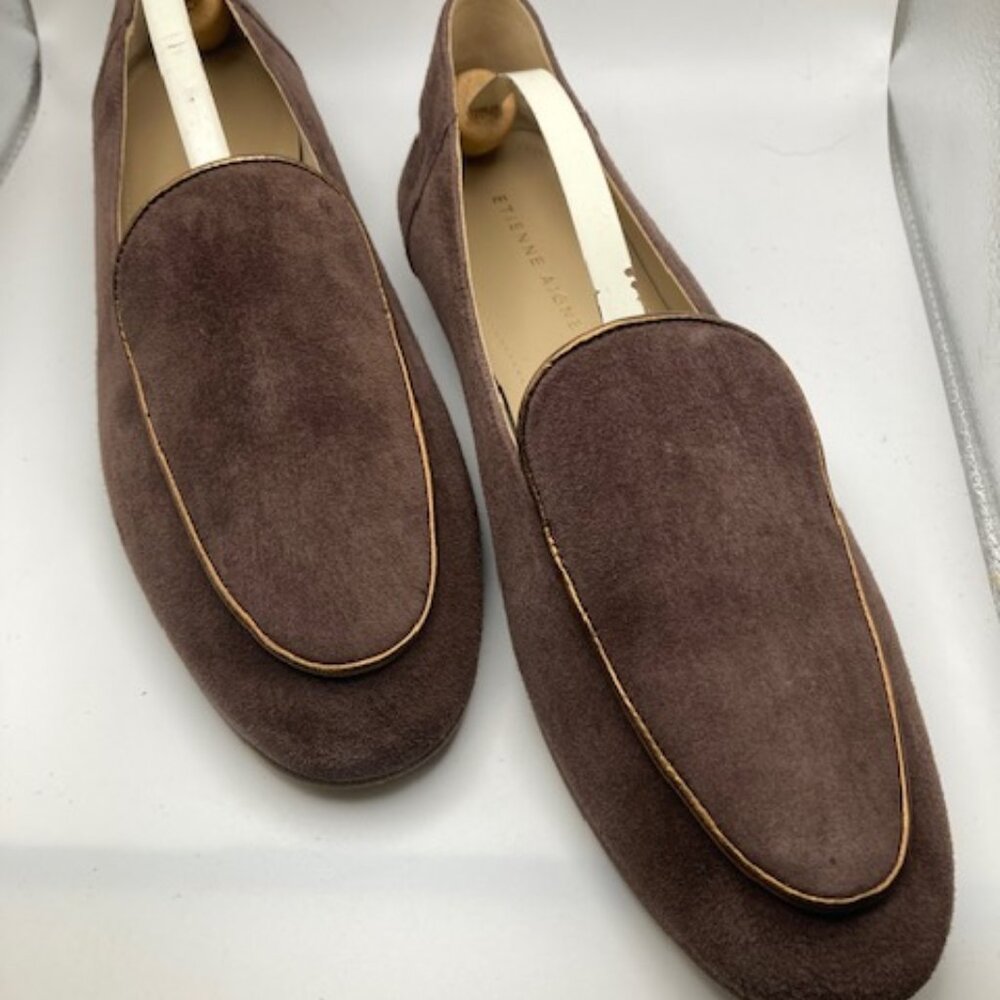 Camille brown kid suede flat by Etienne Aigner